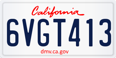 CA license plate 6VGT413