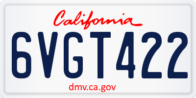 CA license plate 6VGT422