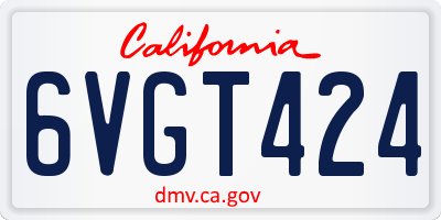 CA license plate 6VGT424