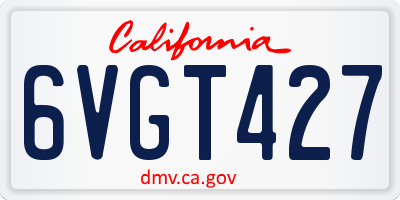 CA license plate 6VGT427