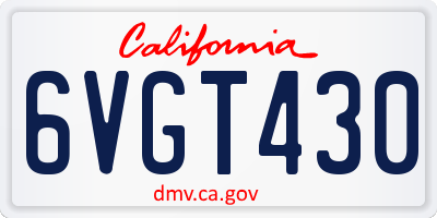 CA license plate 6VGT430