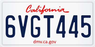 CA license plate 6VGT445