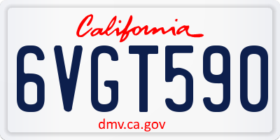 CA license plate 6VGT590