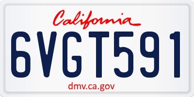 CA license plate 6VGT591