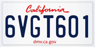 CA license plate 6VGT601