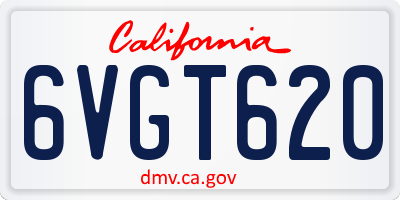 CA license plate 6VGT620