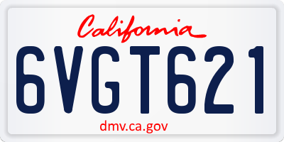 CA license plate 6VGT621