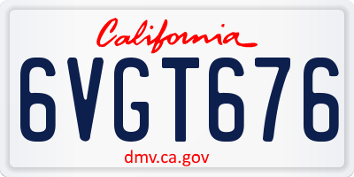 CA license plate 6VGT676