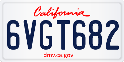 CA license plate 6VGT682