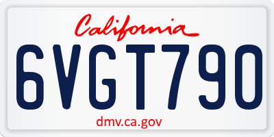 CA license plate 6VGT790