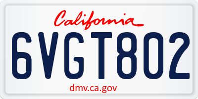 CA license plate 6VGT802