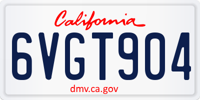CA license plate 6VGT904