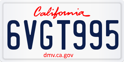 CA license plate 6VGT995