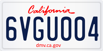 CA license plate 6VGU004