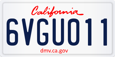 CA license plate 6VGU011