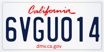 CA license plate 6VGU014