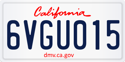 CA license plate 6VGU015