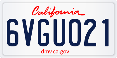 CA license plate 6VGU021