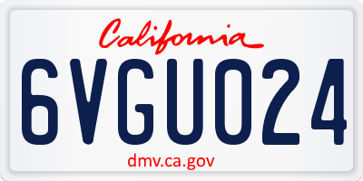 CA license plate 6VGU024