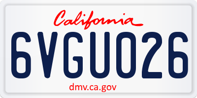 CA license plate 6VGU026