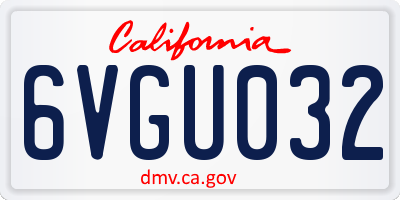 CA license plate 6VGU032
