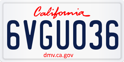 CA license plate 6VGU036