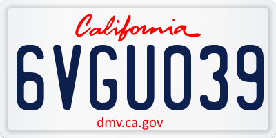 CA license plate 6VGU039