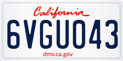 CA license plate 6VGU043