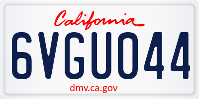 CA license plate 6VGU044