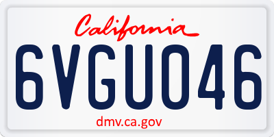 CA license plate 6VGU046
