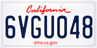 CA license plate 6VGU048