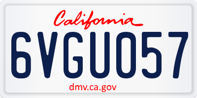 CA license plate 6VGU057