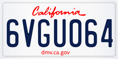 CA license plate 6VGU064