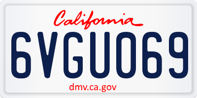 CA license plate 6VGU069