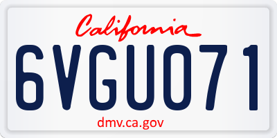 CA license plate 6VGU071