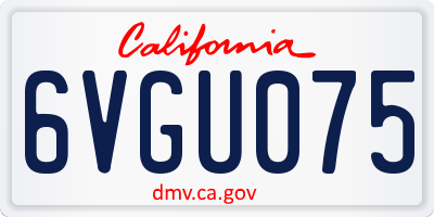CA license plate 6VGU075
