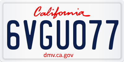 CA license plate 6VGU077