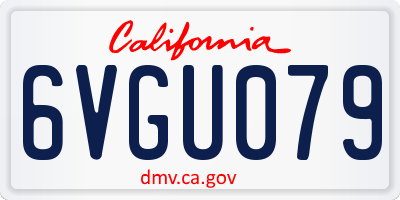 CA license plate 6VGU079
