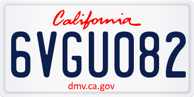 CA license plate 6VGU082