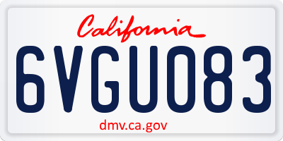 CA license plate 6VGU083