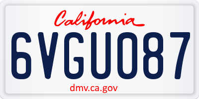 CA license plate 6VGU087