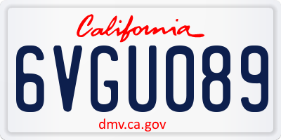 CA license plate 6VGU089