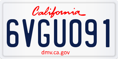 CA license plate 6VGU091