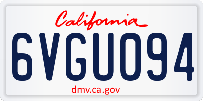 CA license plate 6VGU094