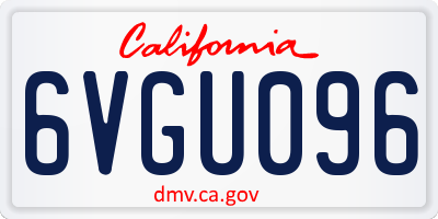 CA license plate 6VGU096