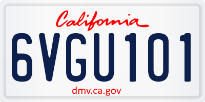 CA license plate 6VGU101