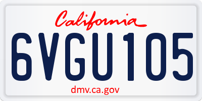 CA license plate 6VGU105