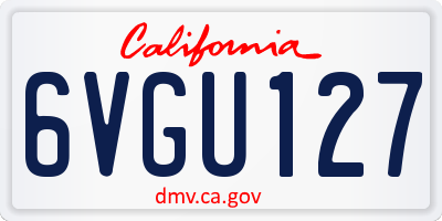 CA license plate 6VGU127