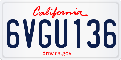 CA license plate 6VGU136