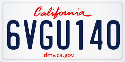 CA license plate 6VGU140